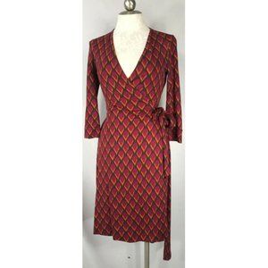 Diane Von Furstenberg 6 Julian Wrap Dress Silk DVF